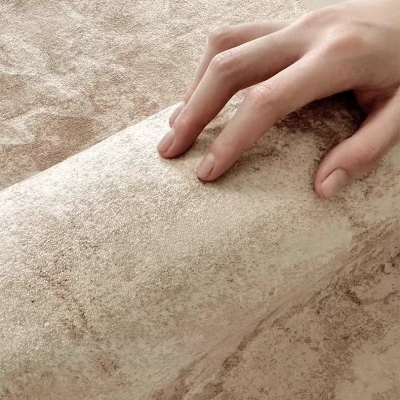Weicher Teppich in Organischer Form Beige Creme